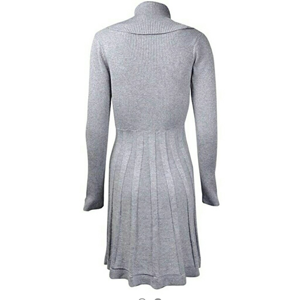 Calvin Klein Metallic Silver Knit Dress - Picture 2 of 3